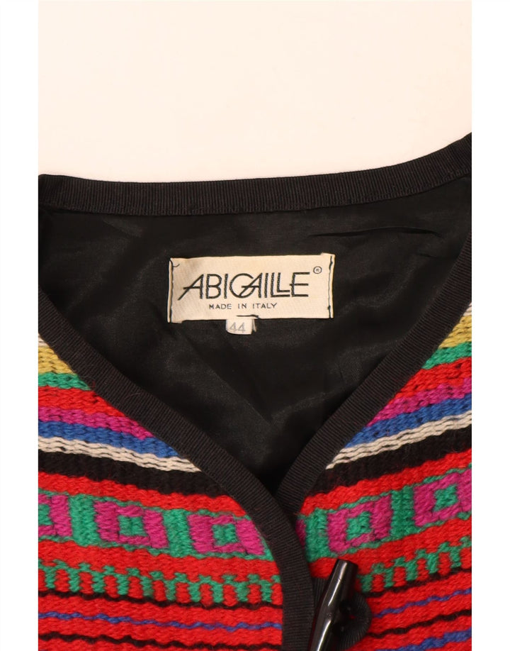 Vintage mujer chaqueta de lona de gran tamaño IT 44 medio multicolor geométrico