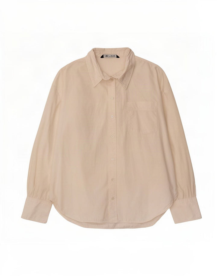Zara Mujer Camisa Extragrande UK 44 Mediana Algodón Blanco