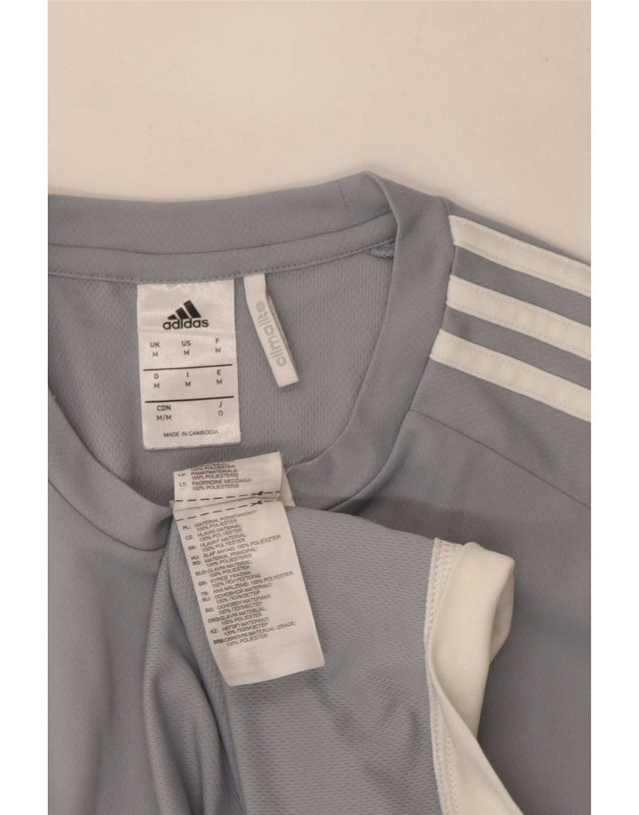 Adidas Hombre Climalite Camiseta Top Gris Medio Colorblock Poliéster