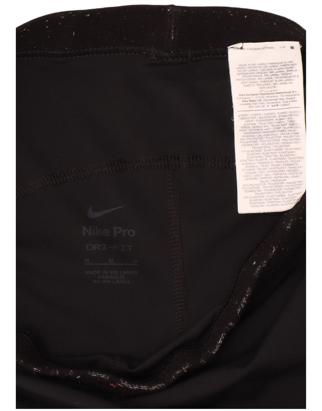 Nike Leggings gráficos Dri Fit para mujer UK 12 Mediano Negro Poliéster