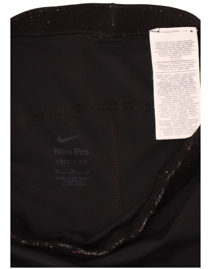 Nike Leggings gráficos Dri Fit para mujer UK 12 Mediano Negro Poliéster