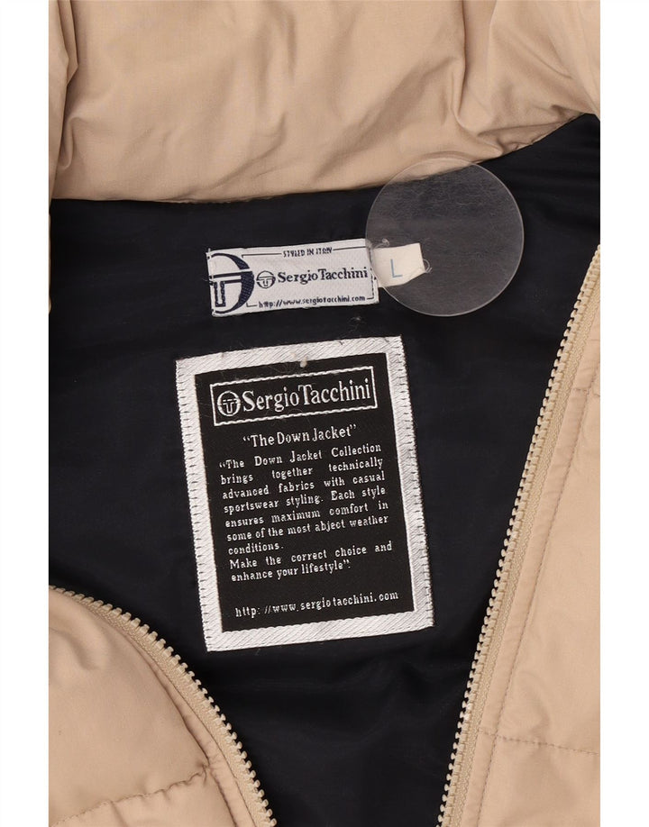 Sergio Tacchini Chaleco acolchado para hombre UK 40 Large Beige