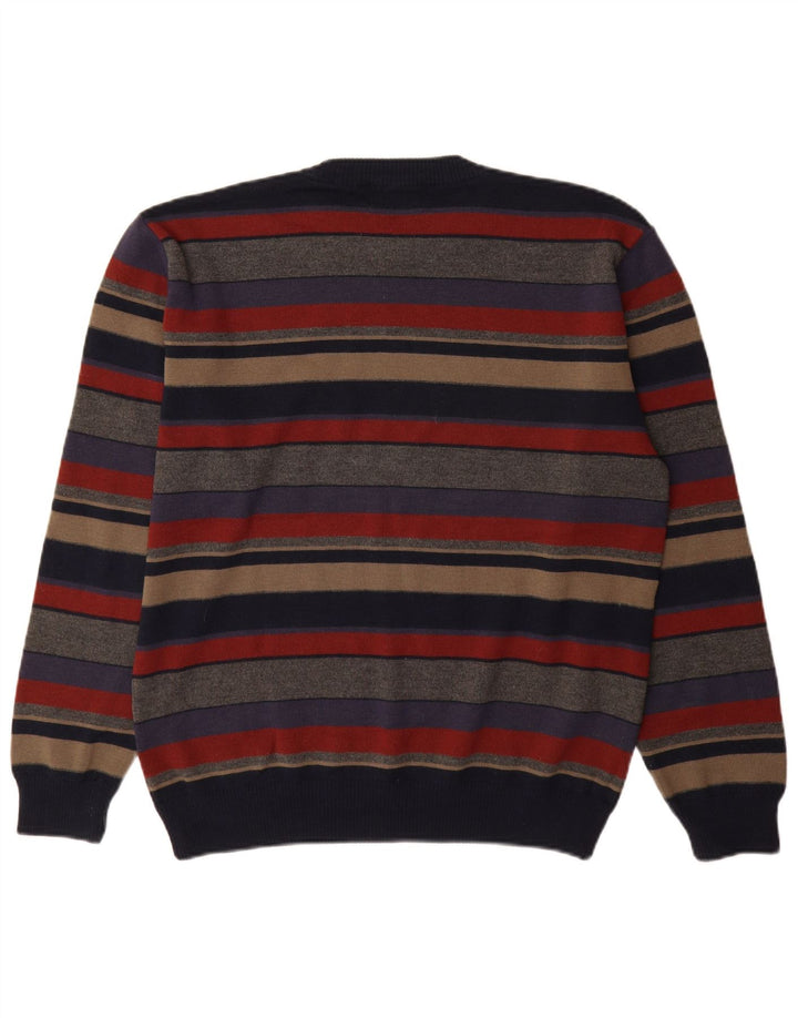 Marks & Spencer - Jersey de cuello redondo para hombre, talla mediana, multicolor, a rayas