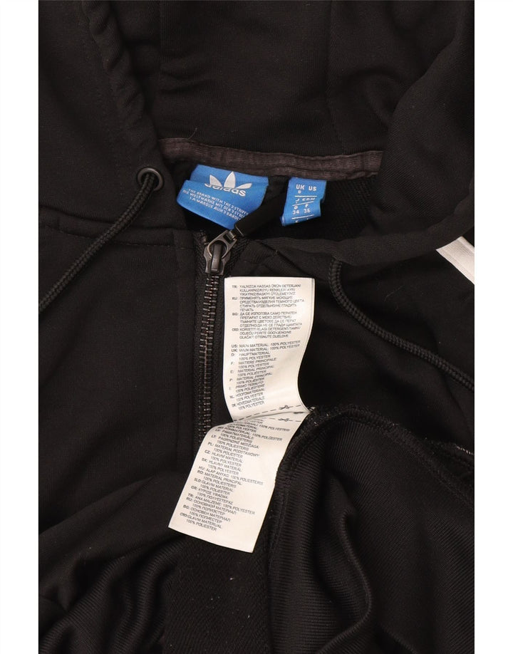 Adidas Sudadera con capucha y cremallera para mujer UK 8 Small Poliéster negro