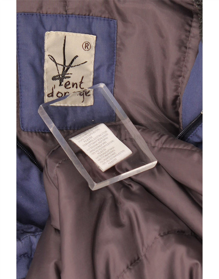 VINTAGE Chaqueta cortavientos para mujer Reino Unido 20 2XL Poliéster azul marino