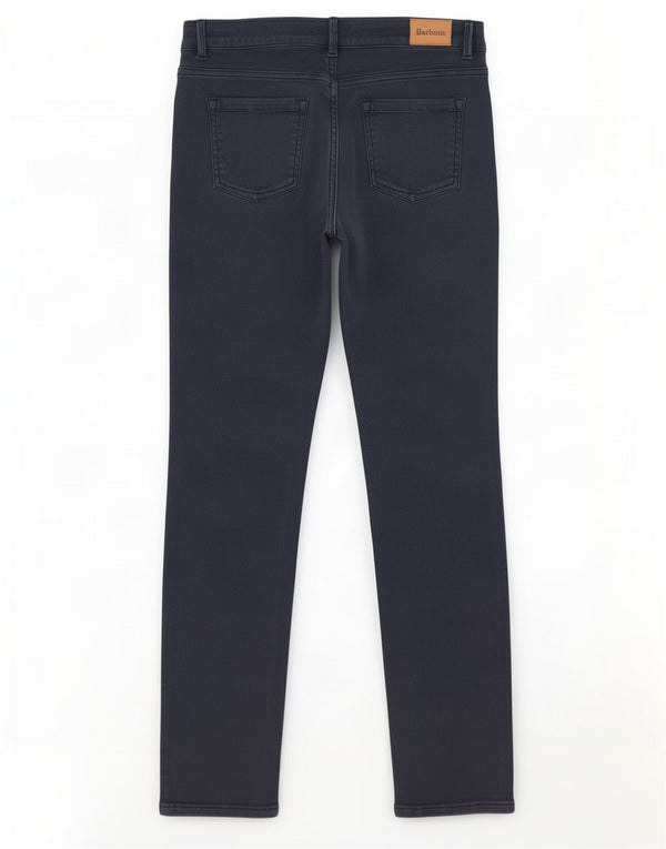 Barbour Pantalones Casuales Delgados para Mujer UK 14 Medium W30 L29 Azul Marino Algodón