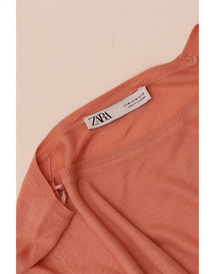 Zara Mujer Blusa De Ajuste Relajado Top UK 44 Rosa Medio