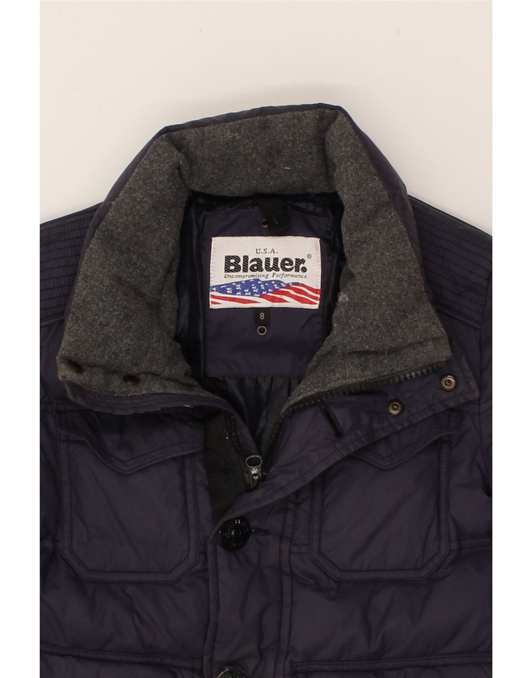BLAUER Boys Padded Jacket 7-8 Years Navy Blue Polyamide Vintage Blauer and Second-Hand Blauer from Messina Hembry 