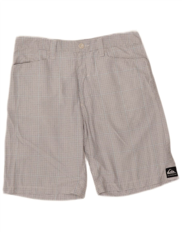 Pantalones cortos tipo cargo Quiksilver para hombre W32 Poliéster a cuadros blancos grandes