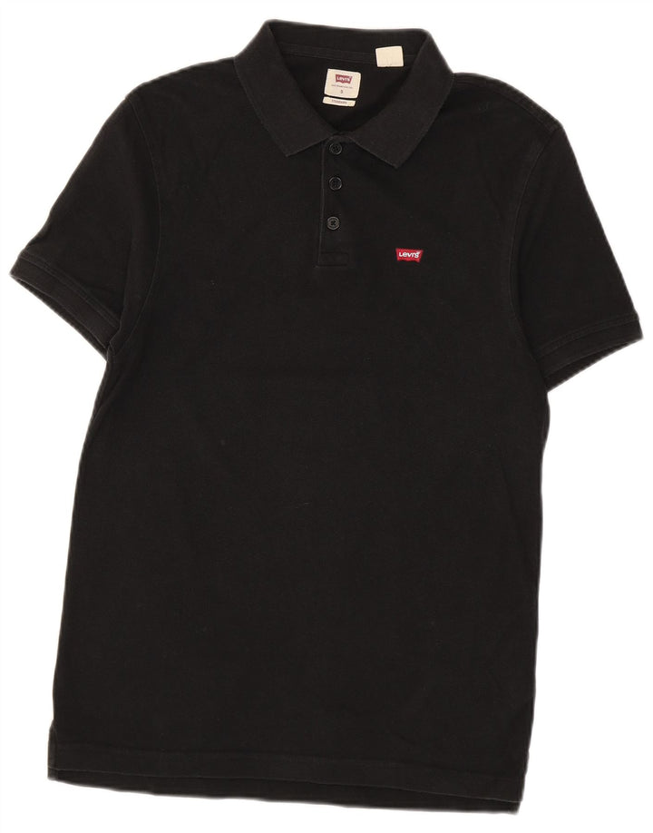 Levi's Polo estándar para hombre pequeño de algodón negro