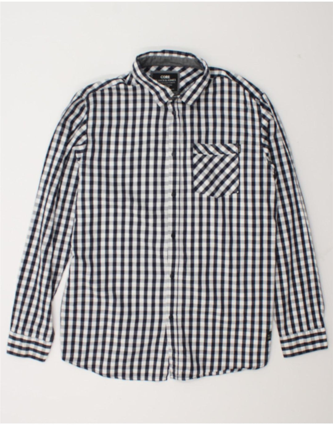 Jack & Jones Camisa para hombre 2XL Algodón a cuadros azul marino