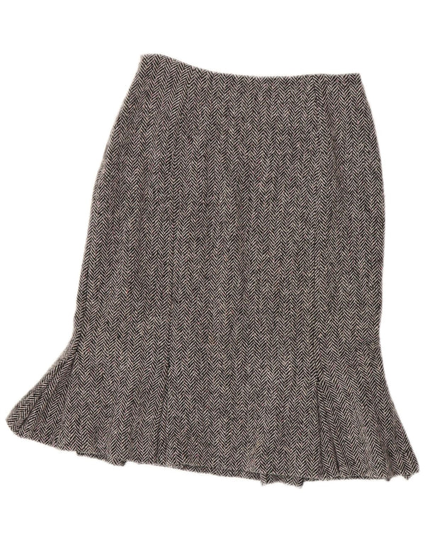 Hobbs Falda Peplum para Mujer UK 10 Small W26 Lana de Espiga Gris