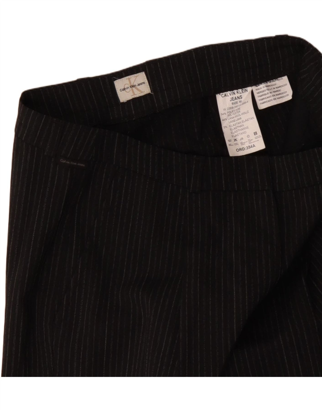 Pantalón chino recto CALVIN KLEIN Mujer W30 L31 Poliéster a rayas grises