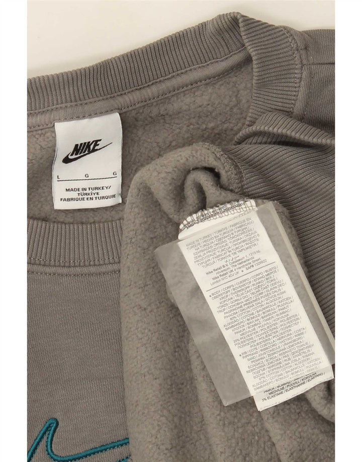 Nike - Sudadera holgada para hombre, jersey de algodón gris grande
