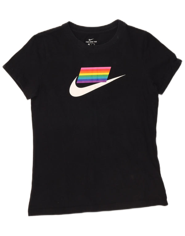 Nike Camiseta gráfica para mujer Top UK 10 Small Black Cotton