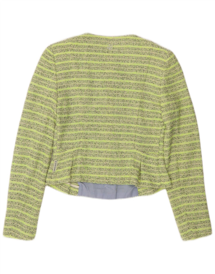 ARMANI JEANS Chaqueta tipo blazer corta con 5 botones para mujer IT 42 Rayas verdes medianas