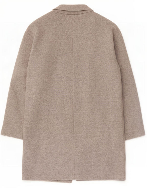 Zara Mujer Abrigo Abierto UK 44 Poliéster Gris Medio