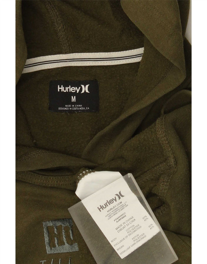 Hurley Hombre Sudadera Con Capucha Gráfica Jersey De Algodón Caqui Medio