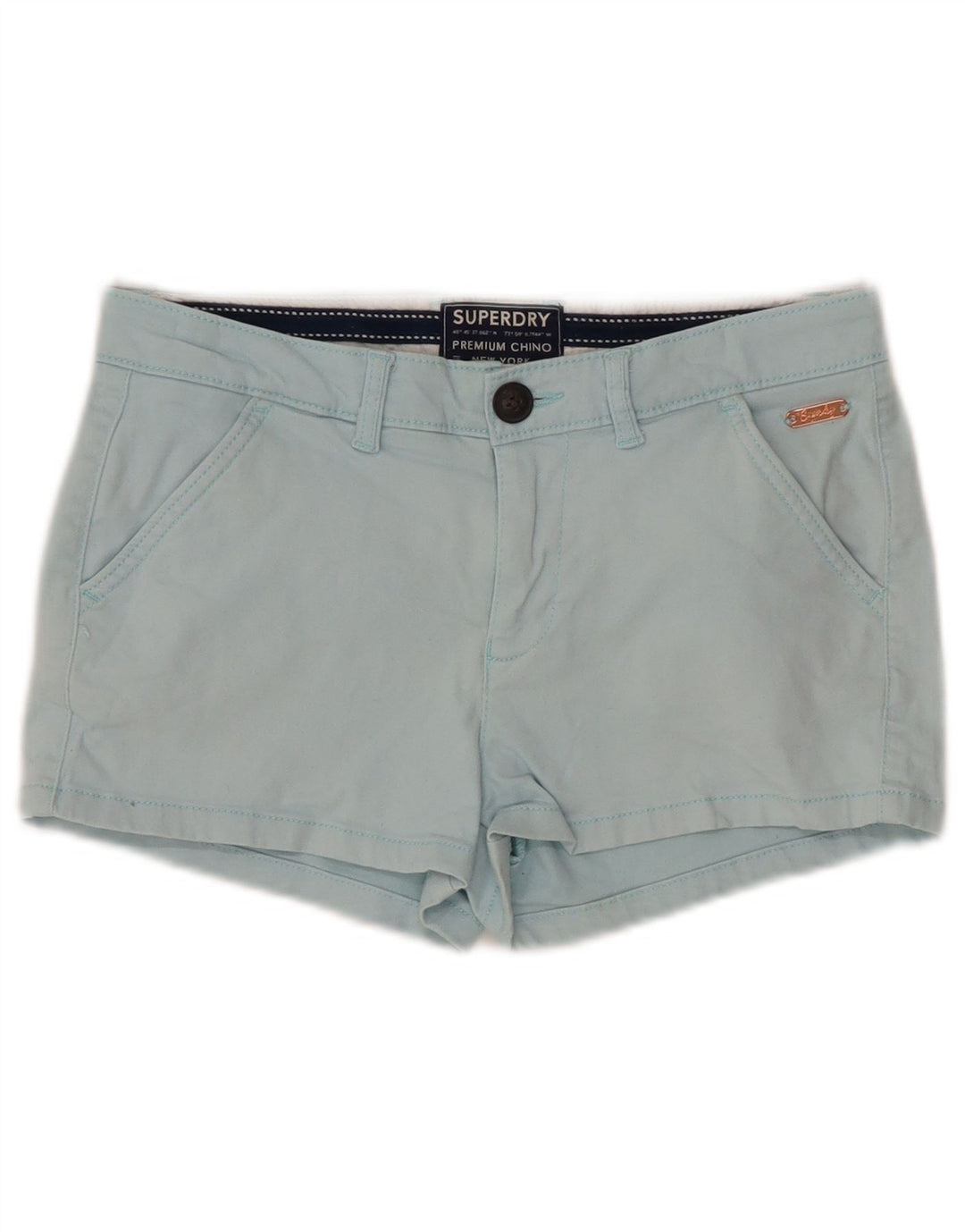 SUPERDRY Pantalones cortos chinos para mujer UK 6 XS W25 Azul