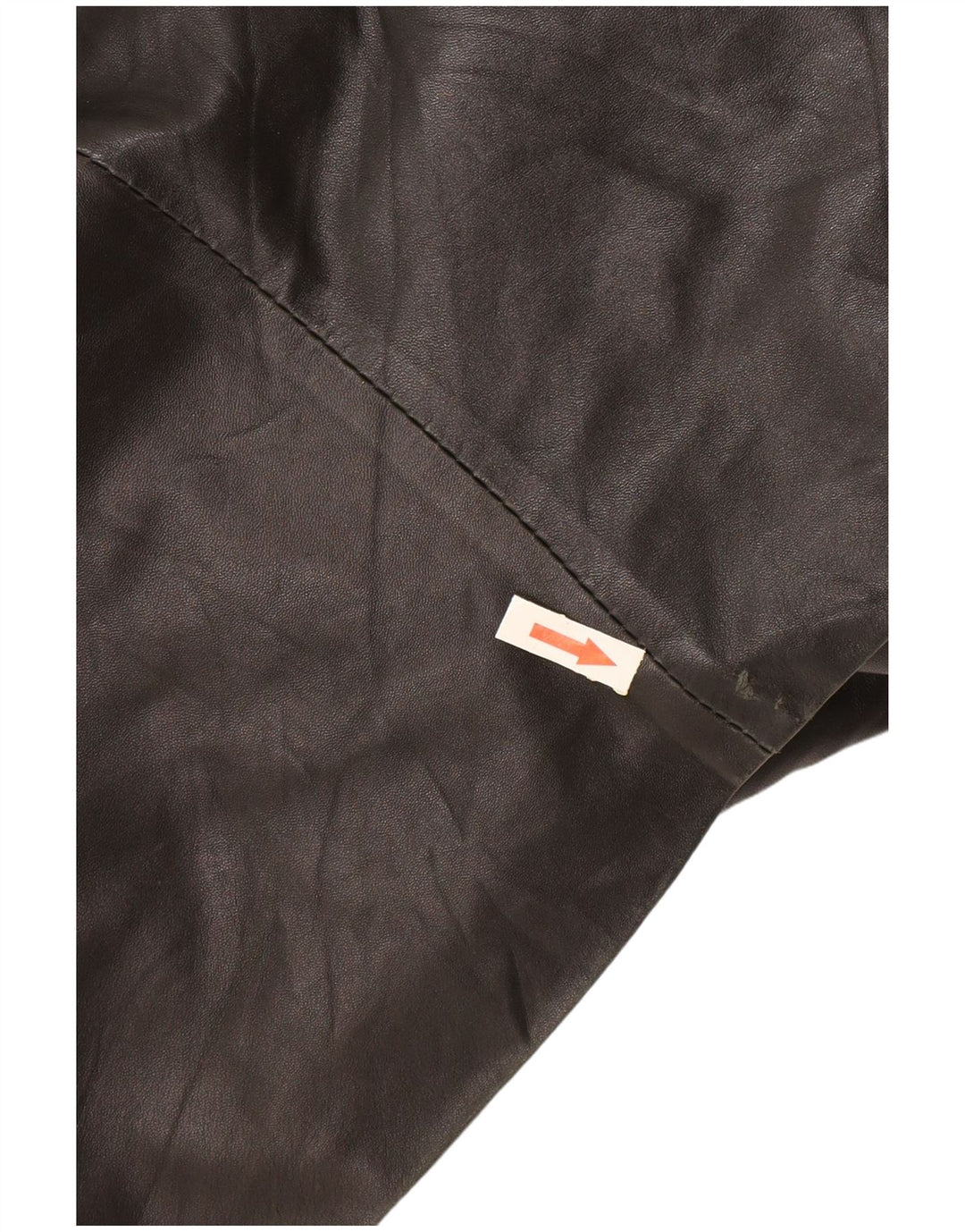 Vintage mujer cuero abrigo Reino Unido 16 grande negro