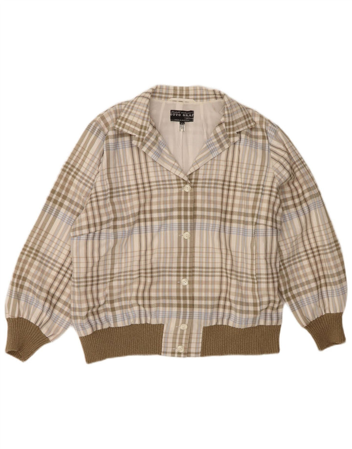Chaqueta bomber vintage para mujer IT 44 Poliéster a cuadros verde medio
