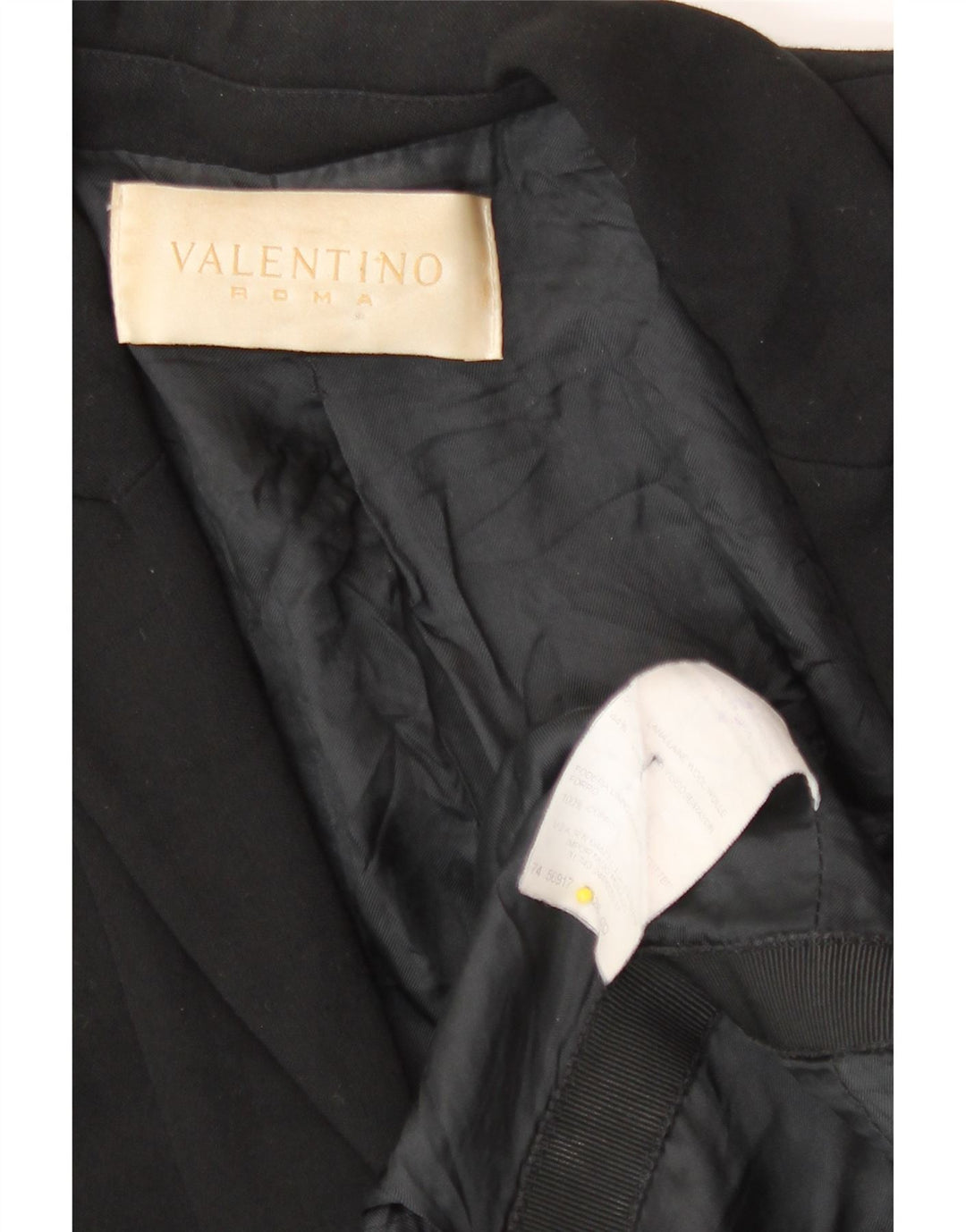Valentino Mujer Roma Open Blazer Chaqueta UK 4 XS Lana Negra
