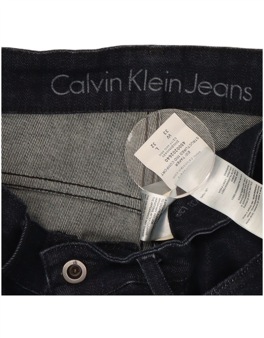 CALVIN KLEIN Vaqueros ajustados para hombre W33 L32 Algodón azul marino