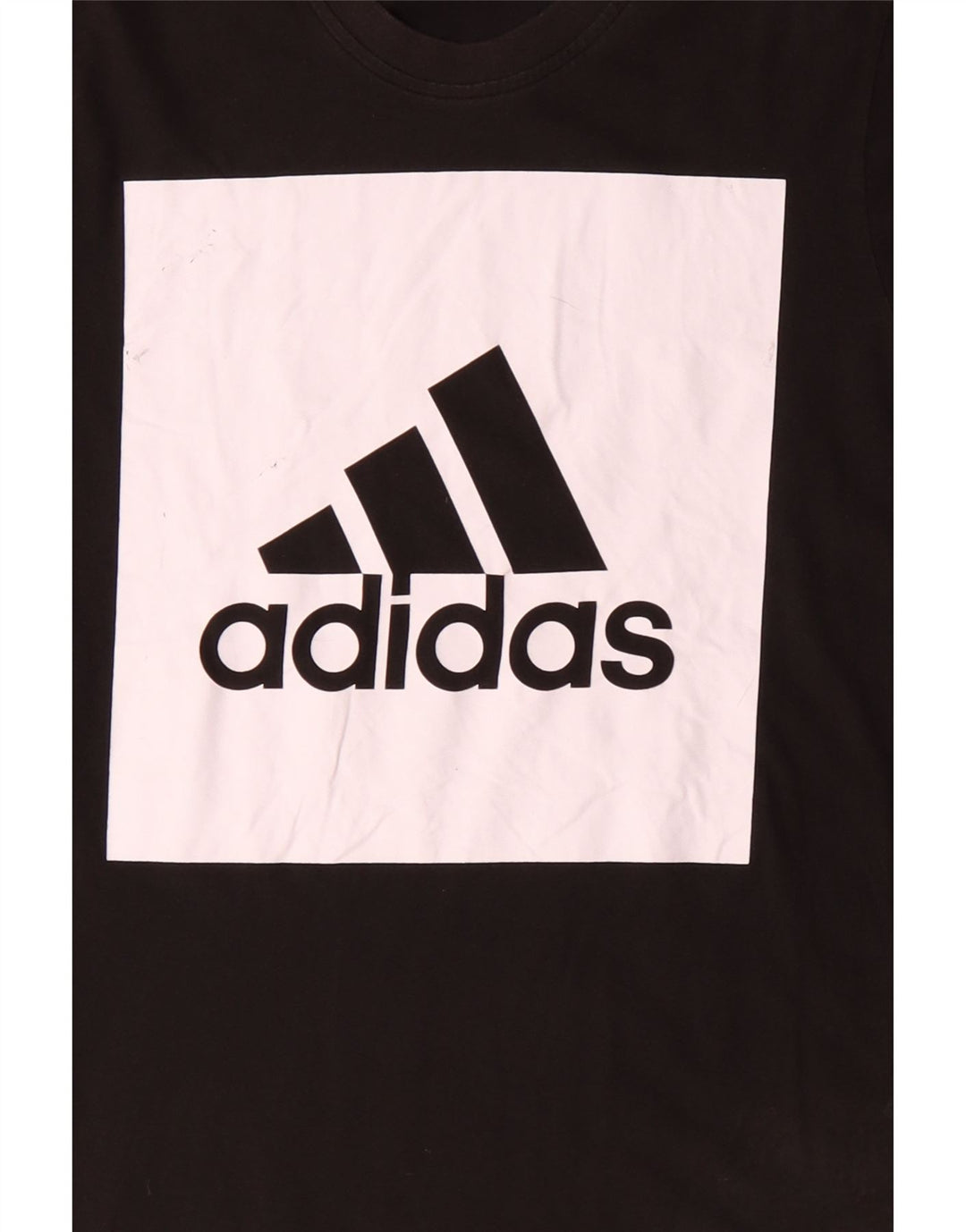 ADIDAS Camiseta gráfica para hombre Top grande de algodón negro con bloques de color