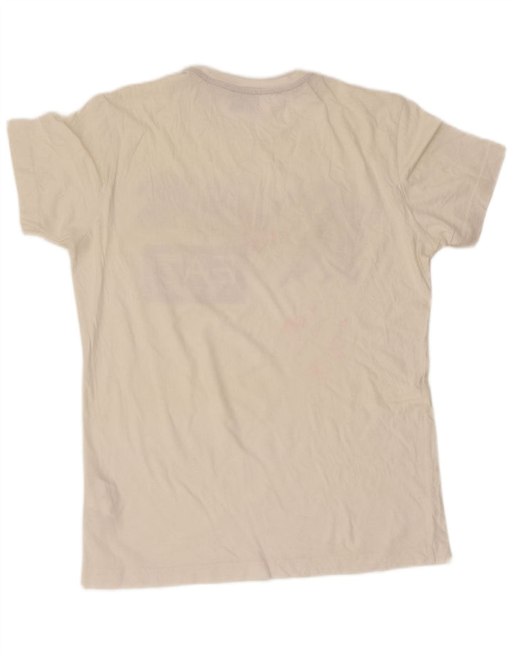 EMPORIO ARMANI Camiseta gráfica para mujer Top UK 44 Algodón blanco mediano