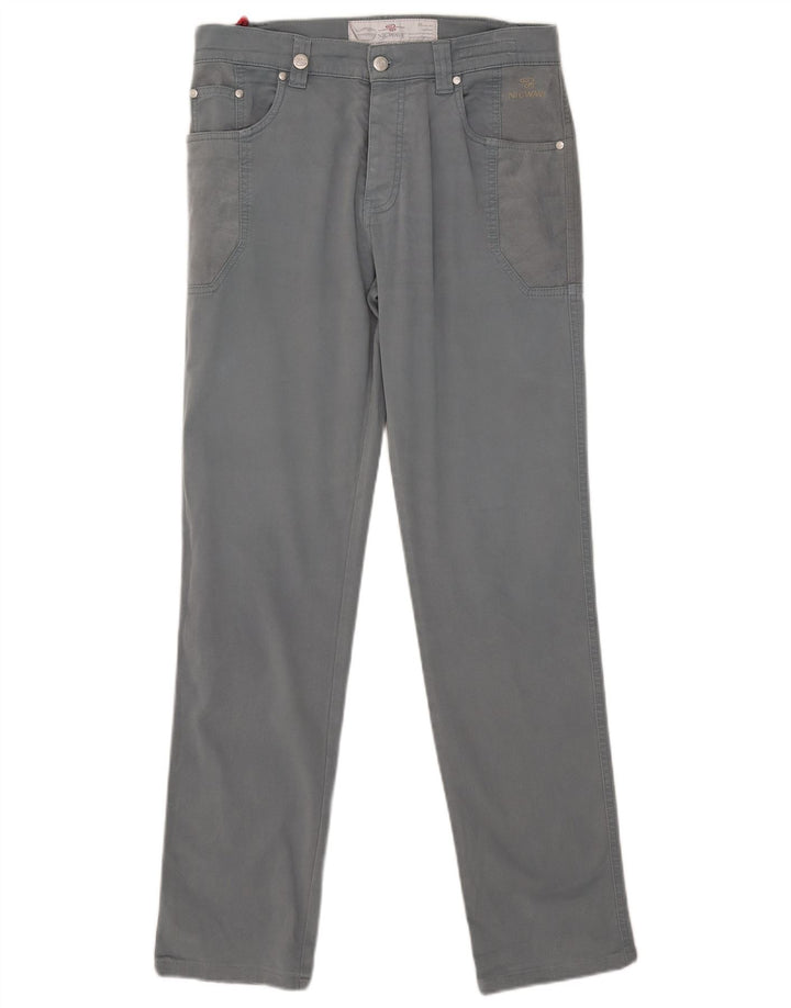 Nicwave Pantalones casuales delgados para hombre IT 48 Medium W32 L32 Gris Algodón