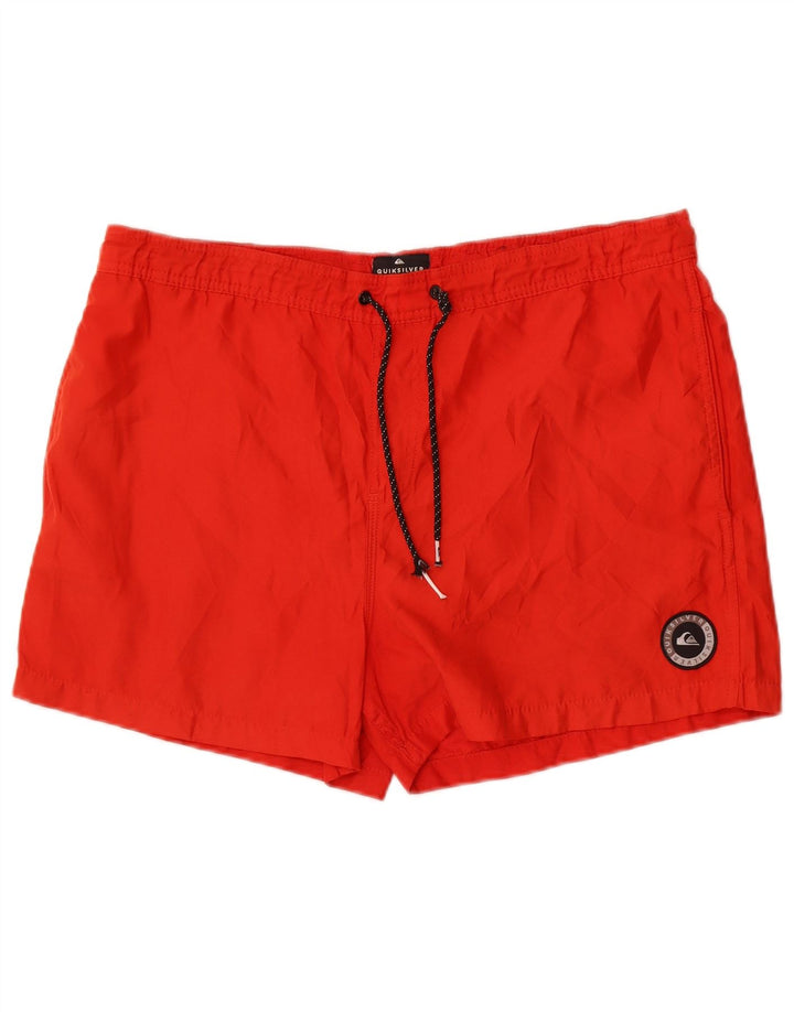 Pantalones cortos deportivos Quiksilver para hombre, poliéster rojo grande