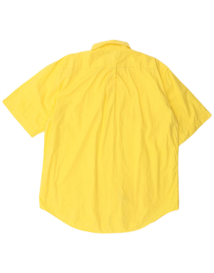 BENETTON Camisa Manga Corta Hombre XL Amarillo Algodón