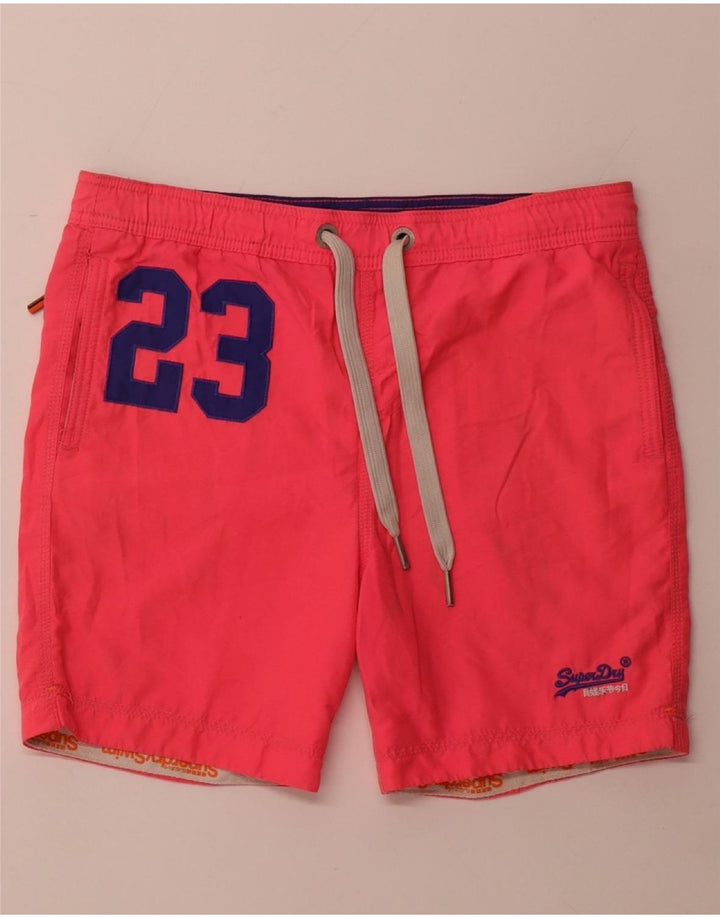 SUPERDRY Hombre Bañador con estampado gráfico Small Pink Poliéster
