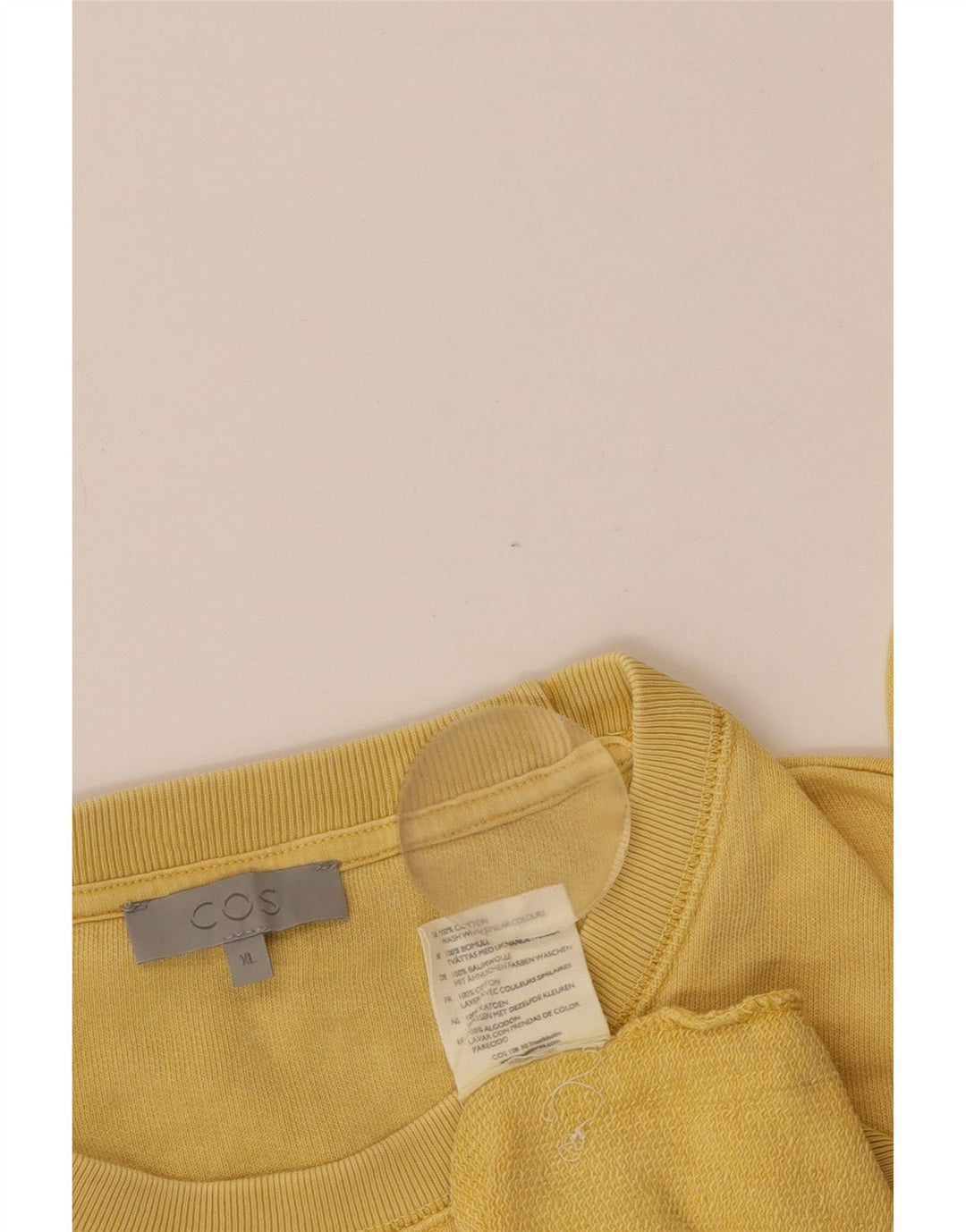 COS Sudadera para hombre Jumper Algodón amarillo medio