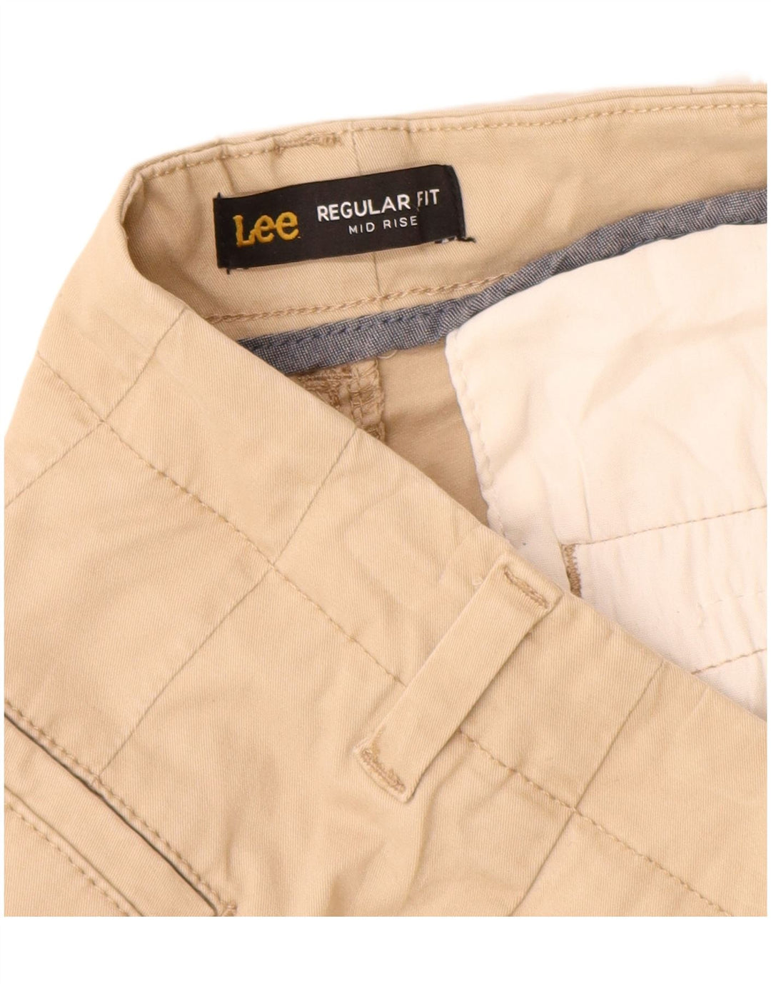 Lee Pantalones cortos casuales de talle medio para mujer, ajuste regular, talla 6, mediana, W28, algodón beige