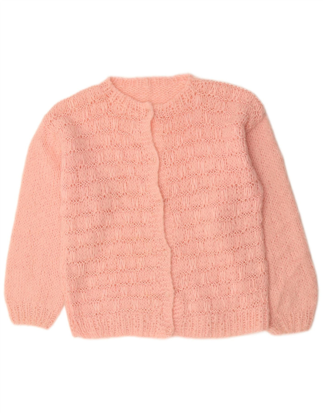 VINTAGE Suéter Cárdigan para Mujer Reino Unido 18 XL Acrílico Rosa