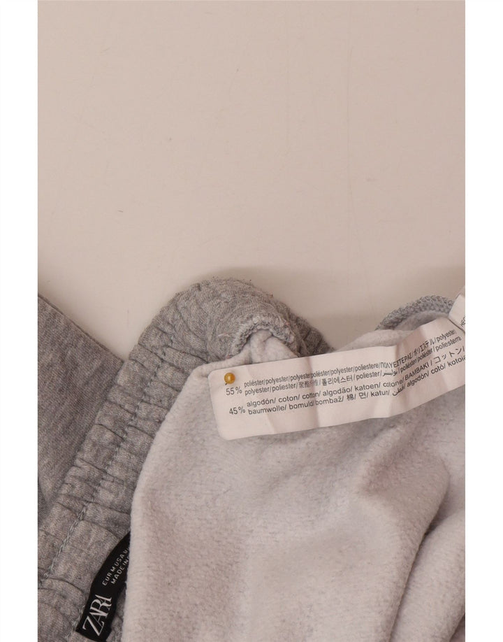 Zara Mujer Pantalones De Chándal Joggers UK 42 Poliéster Moteado Gris Medio