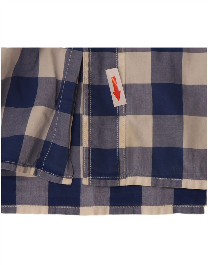 Levi's Camisa de manga corta de corte estándar de algodón a cuadros azul medio para hombre