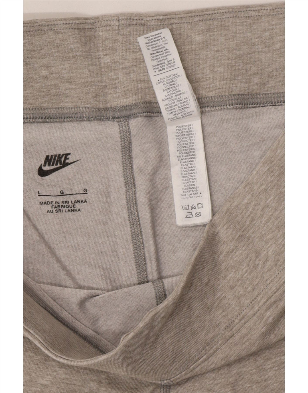 Nike Leggings cortos con gráfico para mujer UK 44 Algodón moteado gris grande