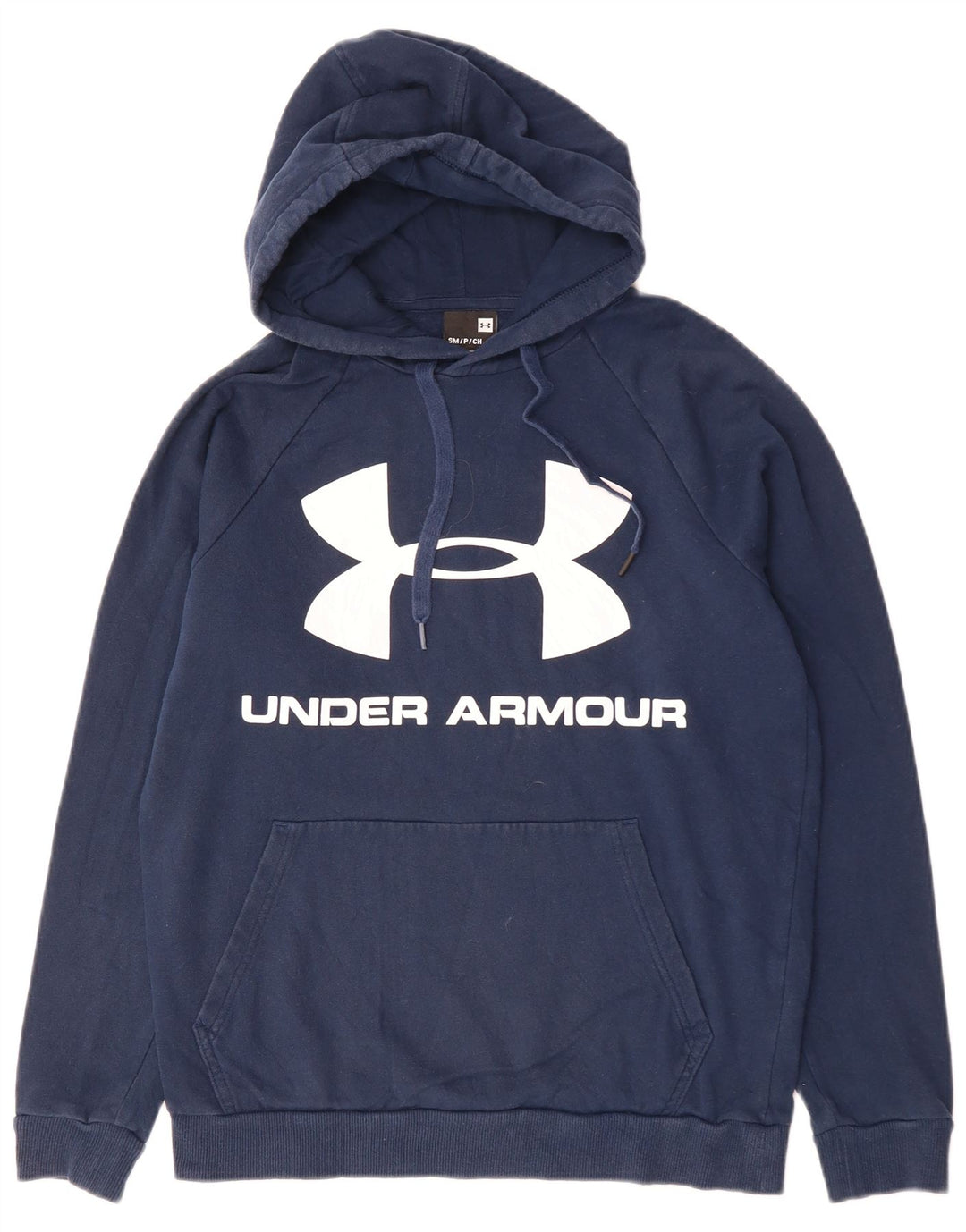 UNDER ARMOUR Jersey con capucha gráfica para hombre pequeño algodón azul marino