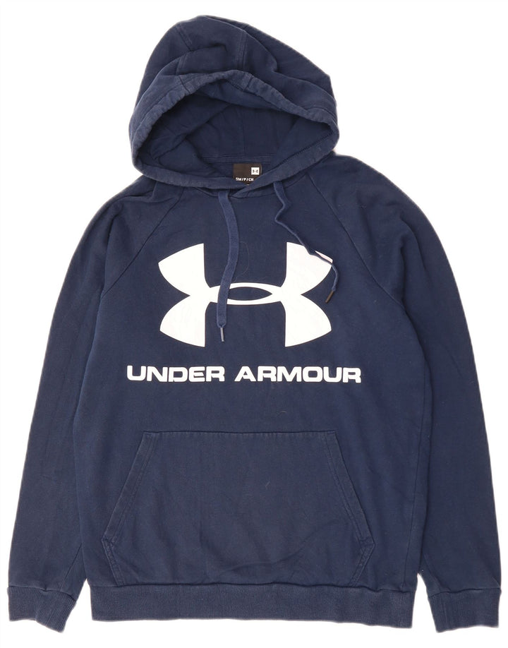 UNDER ARMOUR Jersey con capucha gráfica para hombre pequeño algodón azul marino