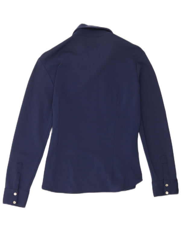 Casucci Blusa para mujer UK 12 Medium Azul marino Nylon