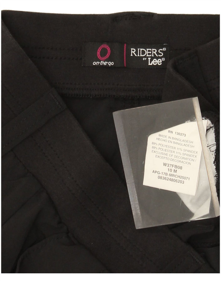 LEE Pantalones cortos cargo de cintura alta para mujer, talla 10, grande, W30, poliéster negro