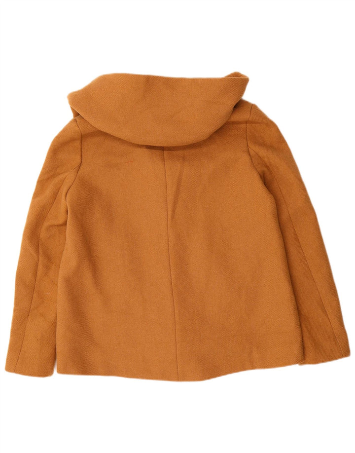 Zara Mujer Chaqueta Bomber Con Capucha UK 10 Small Marrón Poliéster
