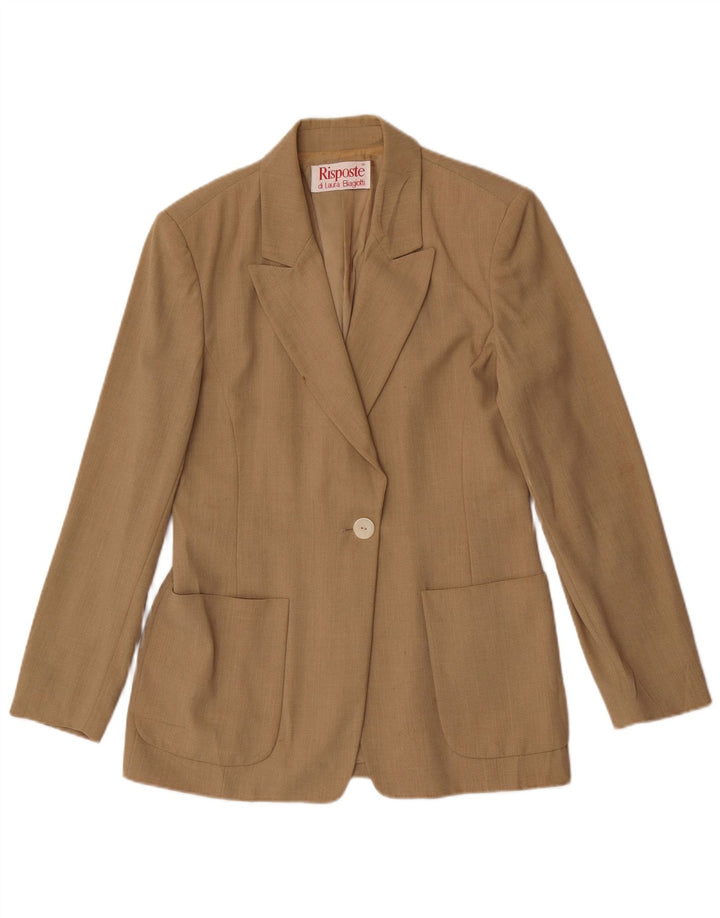 Laura Biagiotti Chaqueta tipo blazer Risposte de 1 botón para mujer IT 42 Beige medio