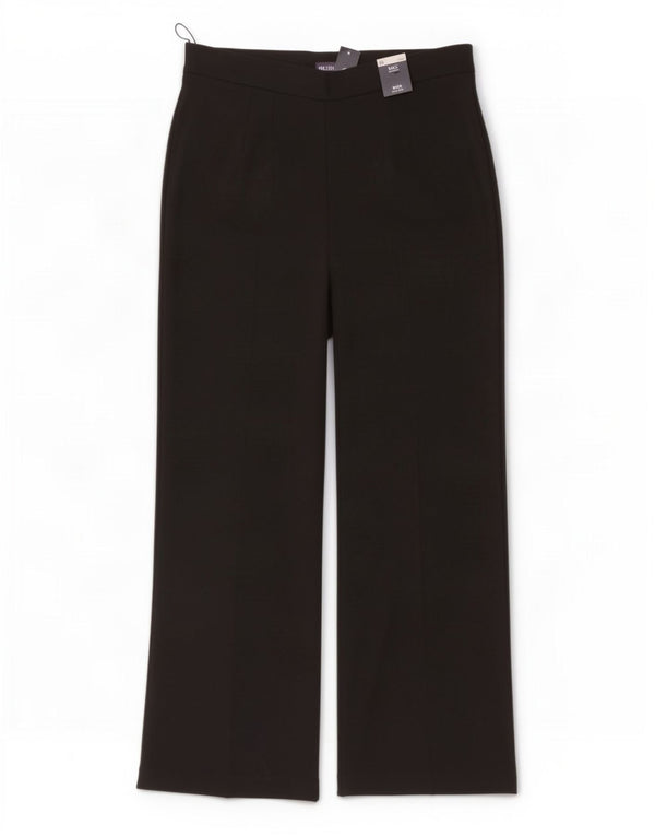 Marks & Spencer Pantalones casuales de cintura alta para mujer UK 20 2XL W38 L32 Negro