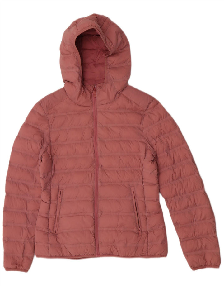 Marks & Spencer Chaqueta acolchada con capucha para mujer UK 10 Small Pink Polyamide