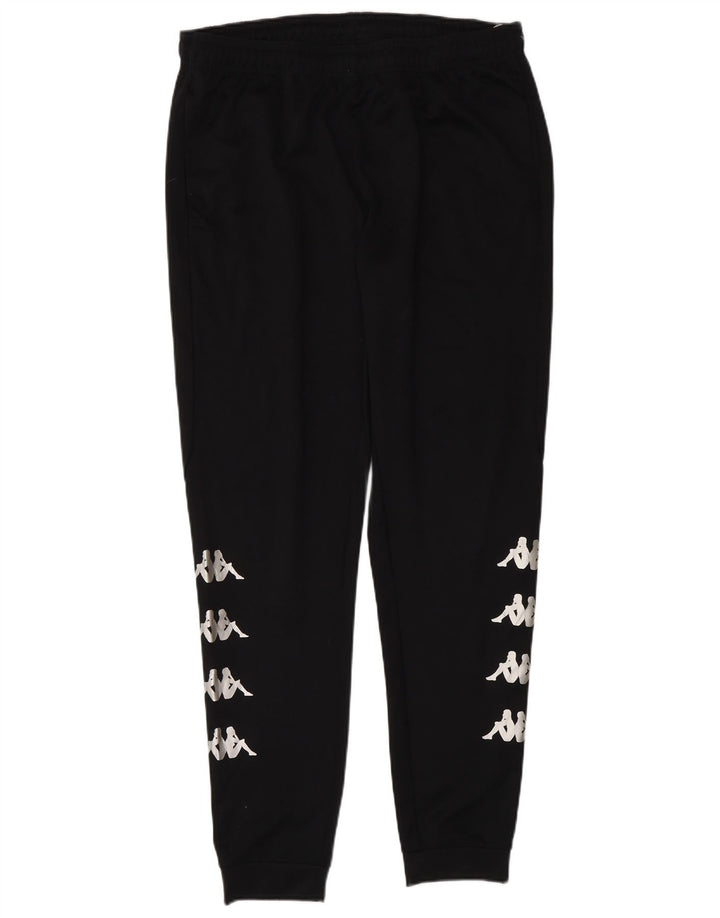 Kappa Hombre Pantalones De Chándal Gráfico Joggers XL Poliéster Negro