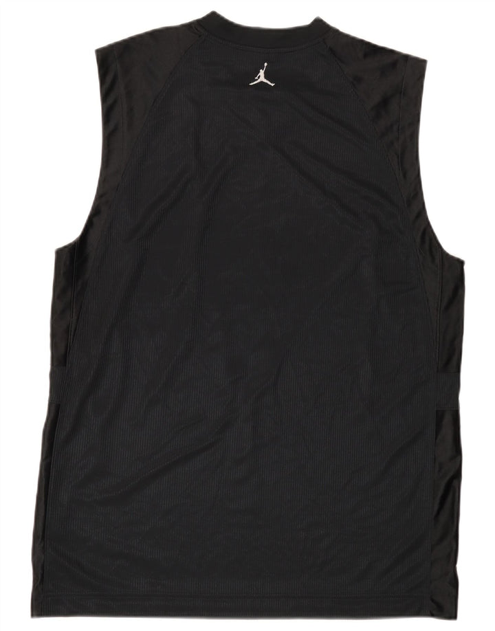 Jordan Mens Chaleco Superior Medio Negro Poliéster