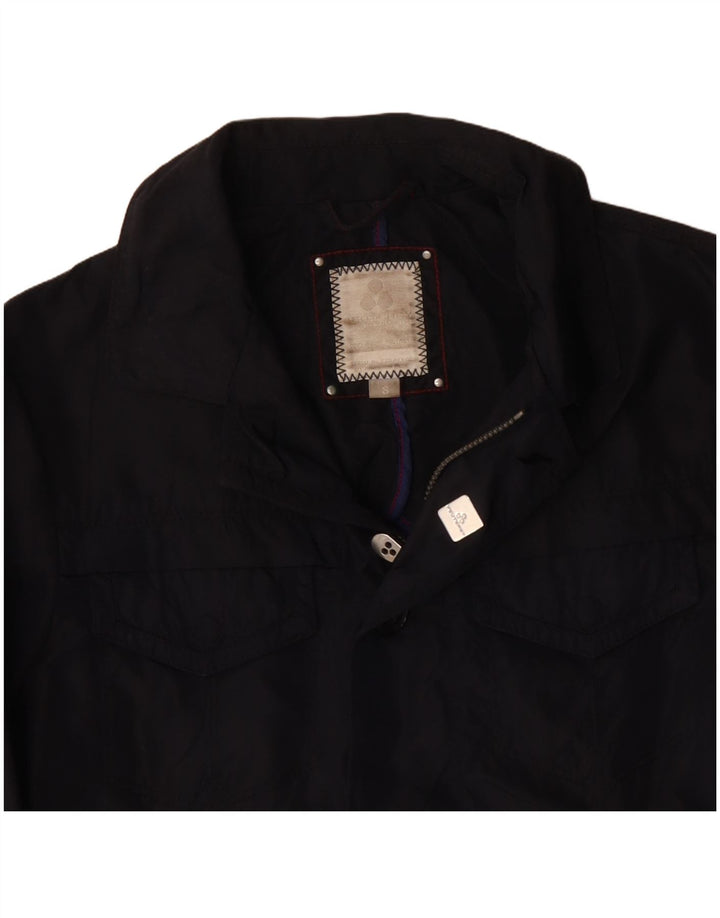 PEUTEREY Chaqueta utilitaria para hombre UK 36 Small Azul marino Poliamida